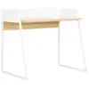 Image de vidaXL Bureau Blanc et chêne 90x60x88 cm