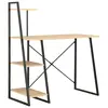Image de vidaXL Bureau avec étagère Noir et chêne 102x50x117 cm