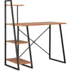 Image de vidaXL Bureau avec étagère Noir et marron 102x50x117 cm