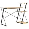 Image de vidaXL Bureau avec étagère Noir et chêne 116x50x93 cm