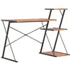 Image de vidaXL Bureau avec étagère Noir et marron 116x50x93 cm