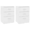 Image de vidaXL Tables de chevet 2 pcs Blanc 38x35x56 cm Bois d'ingénierie