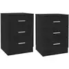 Image de vidaXL Tables de chevet 2 pcs Noir 38x35x56 cm Bois d'ingénierie