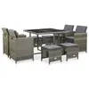 Image de vidaXL Ensemble à manger d'extérieur 9pcs et coussins Résine tressée