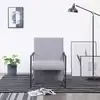 Image de vidaXL Fauteuil avec pieds chromés gris clair tissu