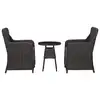 Image de vidaXL Mobilier de bistro 3 pcs avec coussins Résine tressée Noir