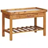 Image de vidaXL Table de jardin avec dessus en zinc Bois solide d'acacia