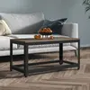 Image de vidaXL Table basse Gris et noir 90x45x45 cm MDF et fer