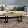 Image de vidaXL Table basse Marron clair et noir 90x45x40 cm MDF et fer