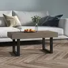 Image de vidaXL Table basse Gris et noir 90x45x40 cm MDF et fer