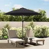 Image de vidaXL Parasol d'extérieur avec poteau en métal 300 cm Noir