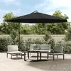 Image de vidaXL Parasol de jardin en porte-à-faux avec mât en aluminium noir