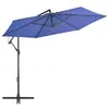 Image de vidaXL Parasol de jardin en porte-à-faux avec mât en aluminium bleu