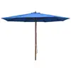 Image de vidaXL Parasol d'extérieur avec mât en bois 350 cm Bleu