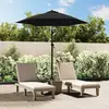 Image de vidaXL Parasol Noir 200x224 cm Aluminium