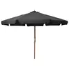 Image de vidaXL Parasol d'extérieur avec mât en bois 330 cm Anthracite