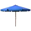 Image de vidaXL Parasol d'extérieur avec mât en bois 330 cm Bleu azuré