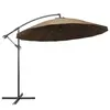 Image de vidaXL Parasol suspendu avec poteau taupe 3 m