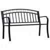Image de vidaXL Banc de jardin 125 cm Noir Acier