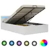 Image de vidaXL Cadre de lit à rangement hydraulique sans matelas avec LED