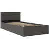 Image de vidaXL Cadre de lit à Stockage avec LED Gris foncé Tissu 90x200 cm