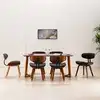 Image de vidaXL Chaises à manger lot de 6 gris bois courbé et tissu