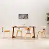 Image de vidaXL Chaises à manger lot de 4 crème bois courbé et similicuir
