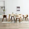 Image de vidaXL Chaises à manger lot de 4 crème bois courbé et similicuir