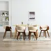 Image de vidaXL Chaises à manger lot de 6 crème bois courbé et similicuir