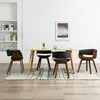 Image de vidaXL Chaises à manger lot de 4 gris bois courbé et tissu