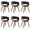 Image de vidaXL Chaises à manger lot de 6 gris bois courbé et tissu