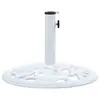Image de vidaXL Socle de parasol Blanc 12 kg 48 cm Fonte
