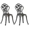 Image de vidaXL Chaises de bistro lot de 2 Bronze Aluminium coulé