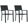 Image de vidaXL Chaises de jardin lot de 2 Noir PEHD Aspect de bois