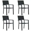 Image de vidaXL Chaises de jardin lot de 4 Noir PEHD Aspect de bois