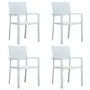 Image de vidaXL Chaises de jardin lot de 4 Blanc Plastique Aspect de rotin