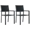 Image de vidaXL Chaises de jardin lot de 2 Noir Plastique Aspect de rotin