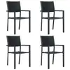 Image de vidaXL Chaises de jardin lot de 4 Noir Plastique Aspect de rotin