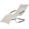 Image de vidaXL Chaise longue avec oreiller Aluminium et textilène Crème