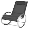Image de vidaXL Chaise à bascule d'extérieur Noir Textilène