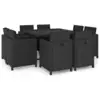 Image de vidaXL Ensemble à manger d'extérieur 9pcs coussins résine tressée noir