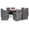 Image de vidaXL Ensemble à manger d'extérieur avec coussins 9pcs résine tressée