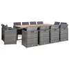Image de 13-tlg. Garten-Essgruppe mit Kissen Poly Rattan Anthrazit