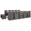 Image de vidaXL Ensemble à manger d'extérieur 15 pcs coussins rotin Anthracite