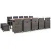 Image de vidaXL Ensemble à manger d'extérieur 15 pcs coussins rotin Anthracite