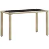 Image de vidaXL Table de jardin Beige 123x60x74 cm Résine tressée