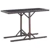 Image de vidaXL Table de jardin Marron 110x53x72 cm Verre et résine tressée