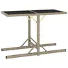 Image de vidaXL Table de jardin Beige 110x53x72 cm Verre et résine tressée