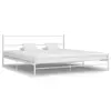 Image de vidaXL Cadre de lit sans matelas blanc métal 180x200 cm