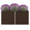 Image de vidaXL Jardinière 160 x 80 x 45 cm Acier galvanisé Marron